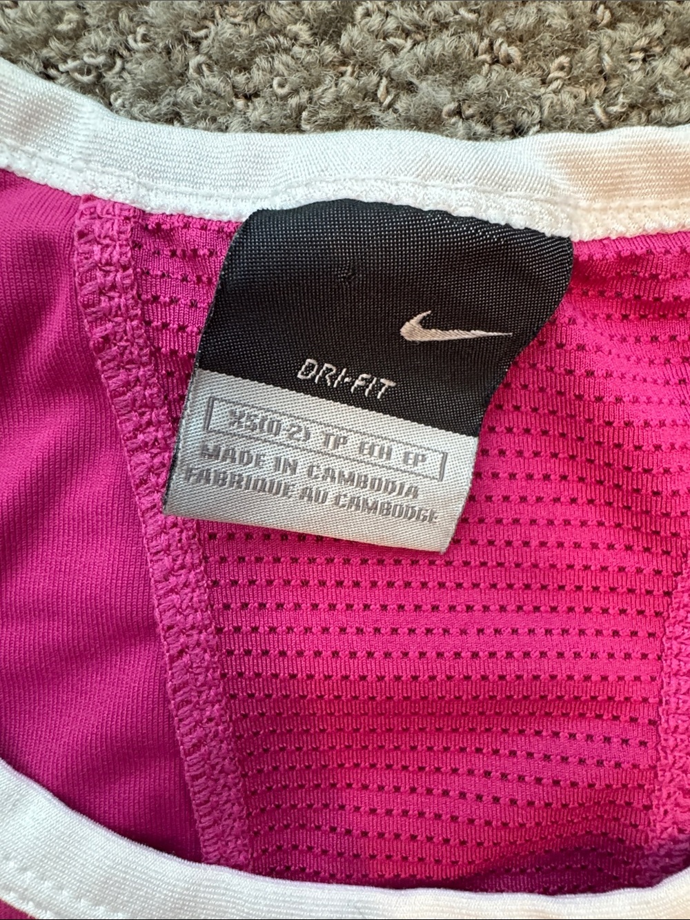 Nike Women’s Hot Pink Tank Top with White Trim - Picture 4 of 6